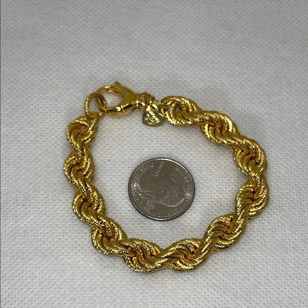 NWOT Gold Plated Bronze Twisted Rope Bracelet By Bronzo Italia
